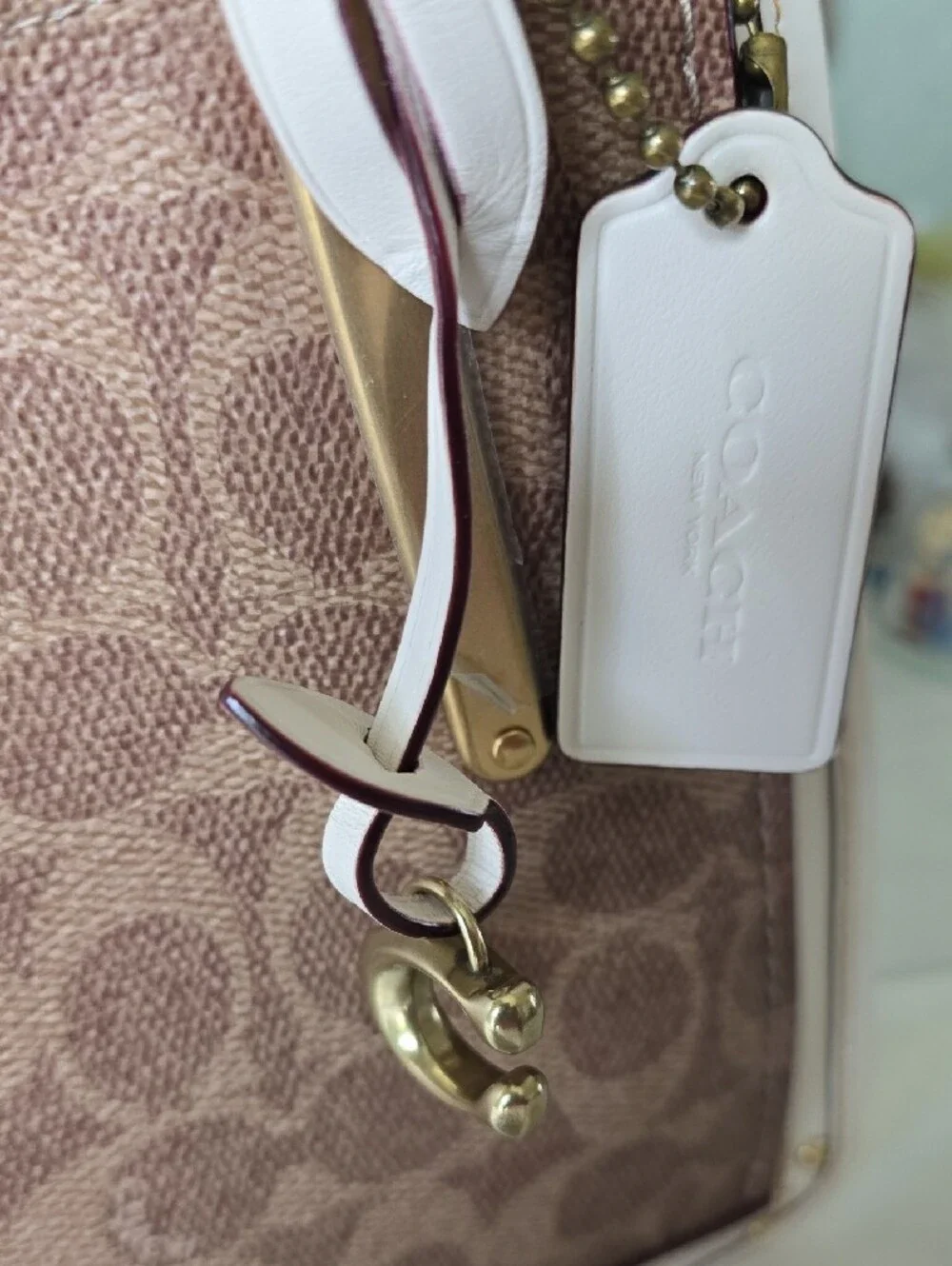 Coach Dreamer 36 Brown Signature Canvas Satchel And Cream Leather NWT